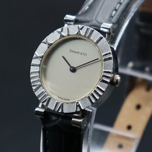 TIFFANY＆Co. ティファニー アトラスミニ D286753 クォーツ SV 銀無垢ケース スイス製 2針 新品革ベルト レディース腕時計