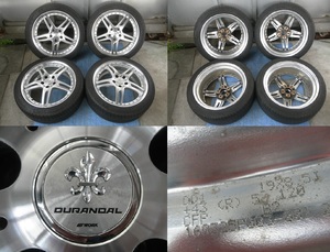 B4492 WORK DURANDAL 19×8.5J OFF43 5穴/120 ミシュラン Pilot Sport 3 245/40ZR19 98Y 2015年 中古 4本 ♪ ワーク MICHELIN