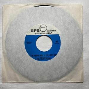 THE TEDDY BEARS / TO KNOW HIM, IS TO LOVE HIM 会ったとたんに一目ぼれ era records back to back hits 2in1 THE MOMENTS 7” EP 7inch