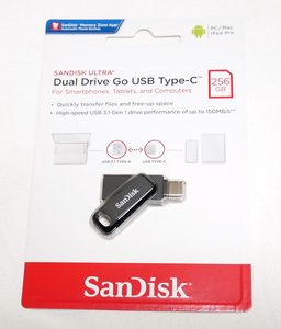 新品 SanDisk ULTRA 256GB USBメモリ Dual Drive Go サンディスク SDDDC3-256G-G46 Type-C USB3.1 Gen1 回転式 ダブルコネクタ 256 スマホ