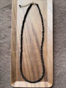 -SUI8- No.29 ブラックスピネルのネックレス　14kgf 43cm + 5cm. Black spinel necklace 14kgf 43cm + 5cm