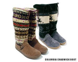 送料無料 未使用品 Columbia/コロンビア CHADWICK BOOT チャドウィック ブーツ ブラウン 24cm YU3310 628 フラット ニット ロングブーツ