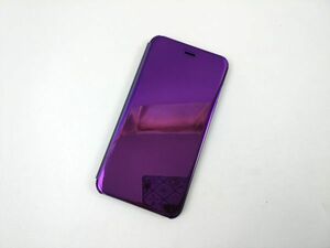 鏡面 iPhone7 Plus/8 Plus 手帳型ミラーフリップケース カバー 半透明 ネイビー