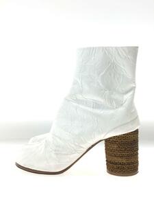 Maison Martin Margiela◆tabiアンクルブーツ/38.5/WHT/シワ加工/汚れ有