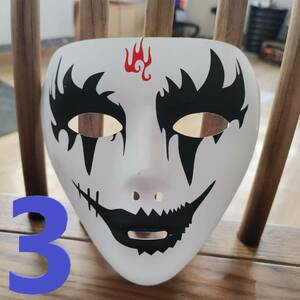 ハロウィン コスチューム マスク ピエロ3 死 怖い 不気味恐ろしい フェイスマスク コスプレパーティーの小道具 女性男性用の仮装 衣装 お面