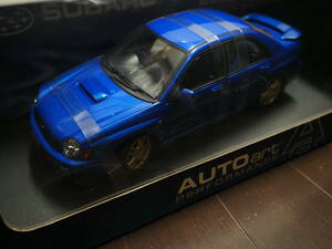 希少 1/18 AUTOart オートアート 78642 SUBARU NEW AGE IMPREZA WRX STI BLUE スバル インプレッサ 丸目GDB