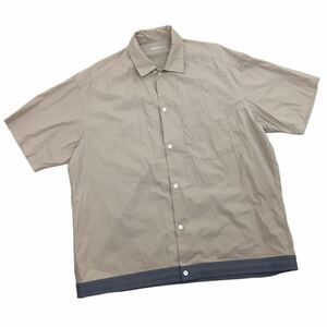 NC211 UNITED ARROWS ユナイテッドアローズ デザイン 半袖 シャツ カジュアルシャツ トップス メンズ L ベージュ コットン 綿 100%