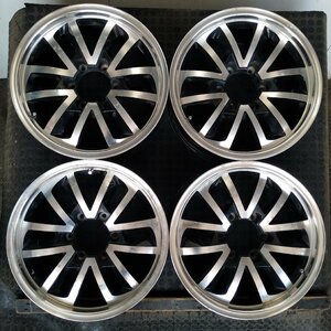 管理番号：S8-234【4本価格】【17×7.5J 6x139.7 ET+30 ハブ110】プラド サーフ ハイエース等・ブラポリ・店頭直接引取可能・下取可能