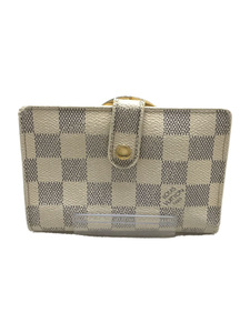 LOUIS VUITTON◆ポルト・フォイユ・ヴィエノワ_ダミエ・アズール_WHT/PVC/WHT/レディース