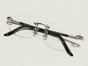 新品　CELINE　セリーヌ　日本製　ブランド　メガネ　眼鏡　高級感　オシャレ　上品　ツーポイント　チタン　軽い　黒　キラキラ