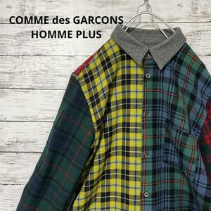 COMME des GARCONS HOMME PLUS ネルシャツ クレイジーパターン マルチカラー 激レア 入手困難 古着