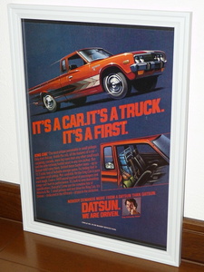 1978年 USA 洋書雑誌広告 額装品 Datsun King Cab ダットサン 620 A4size /検索用 ピックアップ トラック 店舗 ガレージ ディスプレイ 看板