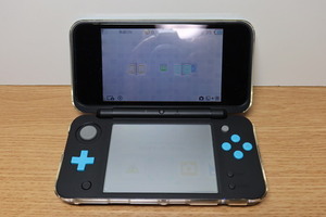 New 任天堂 2DS LL ブラック×ターコイズ 動作品 4360A-JAN001 透明カバー付き ニンテンドー3DS LL 動作確認済み Nintendo 初期化済み 本体