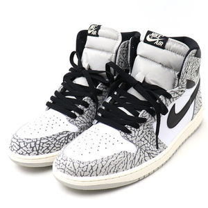 NIKE ナイキ AIR JORDAN1 RETRO HIGH OG スニーカー グレー ホワイト ブラック DZ5485 052 メンズ 中古 極美品