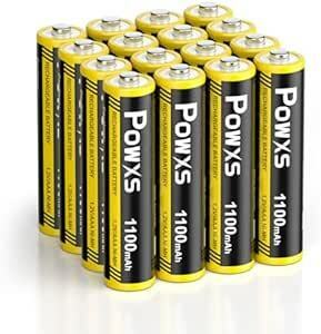 POWXS 単4電池 充電式 大容量1100mAh 16個パック 約1200回使用可能 単4充電池 低自己放電 液漏れ防止 充電