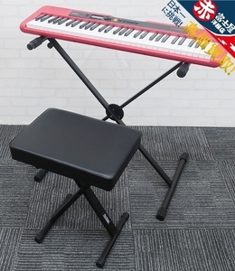 g2A1267/カシオ CT-S200RD 61鍵盤 電子ピアノ 20年製 スタンド 折り畳み椅子セット CASIO キーボード