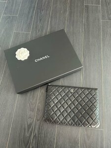 正規品 CHANEL ダイヤモンドキルティングクラッチバックブラック 黒　