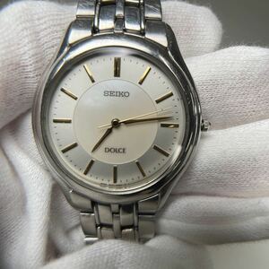 W◎ SEIKO DOLCE セイコー ドルチェ 8J41-6030 QZ SS ツートンシェルダイアル メンズ 腕時計 キズ汚れ有り 電池切れ クオーツ 