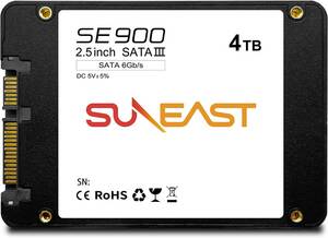 【SUNEAST】 SE90025ST-04TB 内蔵SSD 2.5インチ 7mm SATA3 6Gb/s 3D NAND PS4動作確認済 内蔵型 ssd 4tb 国内3年保証 新品！