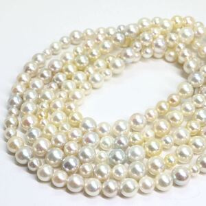 テリ良し!!《K18WG アコヤ本真珠ロングネックレス》A 約4.0-7.0mm珠 63.6g 約120.5cm pearl necklace ジュエリー jewelry CA0/CA0