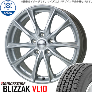 新品 ハイゼット 145/80R12 BS BLIZZAK VL10 エクシーダー E06 12インチ 3.5J +42 4/100 スタッドレス タイヤ ホイール セット 4本