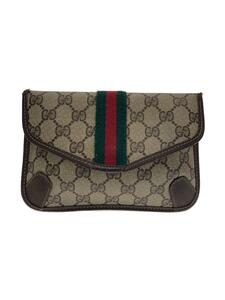 GUCCI◆ラグジュアリー/GG/ポーチ/-/KHK/総柄