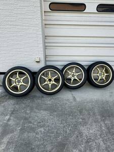 YOKOHAMA ADVAN Racing RG 17インチ7.5j ＋43 5H PCD114.3 ヨコハマ　アドバンレーシングRG 中古　Sタイヤ付き　希少４本セット！！