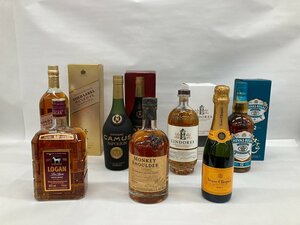 お酒 7点おまとめ Chivas Regal/LINDORES/JOHNNIE WALKER/CAMUS他 12%～46% 375ml～1000ml 未開栓 国外酒【CEAB7015】