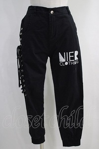 NieR Clothing / サイド編上げパンツ 黒 H-24-03-18-1008-PU-PA-KB-ZH