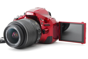 Nikon ニコン D5200 レッド レンズキット 新品SD32GB付き iPhone転送