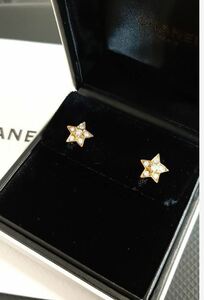 CHANEL　シャネル　18k イエローゴールド ダイヤモンド ピアス コメット