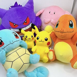 4060 【まとめ】ポケットモンスター ぬいぐるみ めちゃでか ゲンガー ヒトカゲ ゼニガメ ピカチュウ バンプレスト ポケモン ６点セット