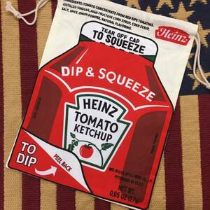 巾着袋／HEINZ ハインツ トマトケチャップ シューズケース お弁当袋 マルチポーチ アメリカ雑貨 新入学 上靴入れ きんちゃく 小物入れ