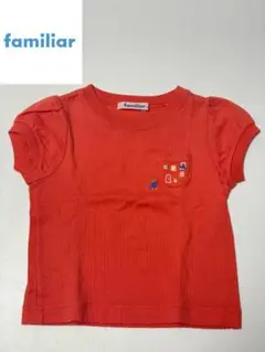 【familiar】ファミリア Tシャツ 半袖 オレンジ ベビー キッズ 100