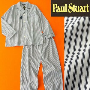 新品 1.4万 ポールスチュアート ブロード セットアップ パジャマ L 白黒 【J42931】 Paul Stuart 日本製 春夏 シャツ イージーパンツ