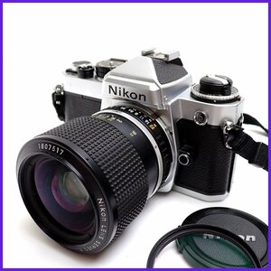 ★Nikon/ニコン FE 一眼レフカメラ ボディ シルバー + SERIES E 36-72mm F3.5/一部ジャンク品&0672900129