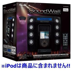 【新品未使用ジャンク出品】★プリンストン iPod・2way電源！ワイヤレスリモコン付きスピーカー！SoundWall PSP-MSSSW2Ｗ (ブラック)★ 