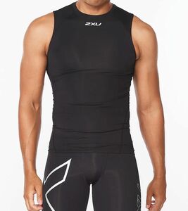 激安!!新品 未使用 話題のアンダーウェア 2XU ツータイムズユー PWXコンプレッション ノースリーブ /ブラック×シルバー Mサイズ MA6400A