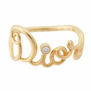 【クリスチャンディオール】Christian Dior　アムール ロゴ ダイヤ リング 指輪 750YG ゴールド 8号 2.9g 【中古】【正規品保証】205817