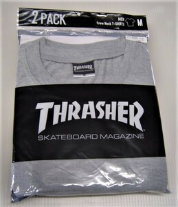 THRASHER スラッシャー 2パックセット クルーネック Tシャツ 半袖 無地 グレー M TH-TS001 メンズ レディース 人気 おすすめ