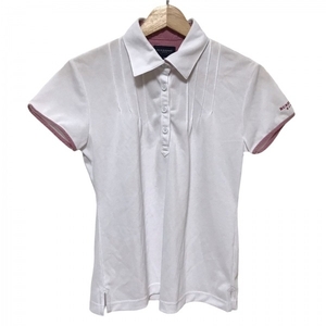バーバリーゴルフ BURBERRYGOLF 半袖ポロシャツ サイズM - 白×レッド レディース トップス