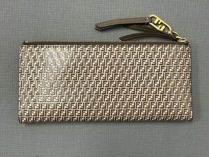 ★ブランド★フェンディ FENDI★8M0405 AHM1 219 8210 FFロゴ レザー 二つ折り長財布 ブラウン★美品★全文を必ずお読みください◆