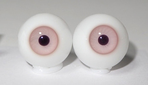 【8】グラスアイ 18㎜ ベビーピンク ブロウタイプ 人形の義眼 ドールアイ ドイツ製　リプロドールアンティークドール創作人形ドルフィーに