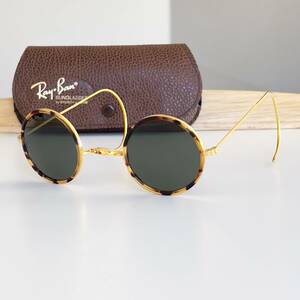 美品◆Vintage B&L Ray-Ban USA ヴィンテージ ボシュロム社製 レイバン シャイアン 繩手 サングラス 新円レンズ 一山式 ラウンド