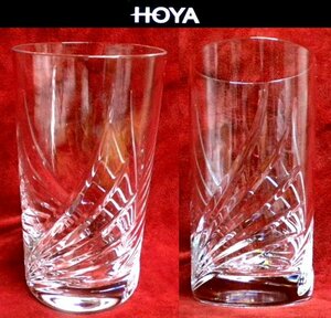 売切 HOYA クリスタル グラス 容量:240cc 2客組 日本製 取説付 未使用品 G/I、寸法φ上63/下55×H112mm、重量230ｇ、口元厚1.4mm、底厚13mm