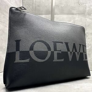 1円■最高級■ LOEWE ロエベ メンズ クラッチバッグ セカンド ボディ ビジネスバッグ メンズ デカロゴ レザー 本革 現行類似