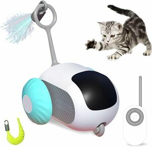 PAKESI 猫おもちゃ 自動式 電動ねずみ 電動おもしゃ オート/リモート・モード切り替え 障害物自動回避 USB充電式 天然羽