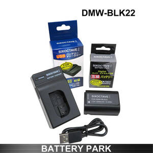 Panasonic DMW-BLK22 互換バッテリーと互換充電器のセット DC-S5M2 DC-S5M2X DC-GH6 DC-S5 DC-S5K DC-S5K-K LUMIX S5 DC-GH5M2