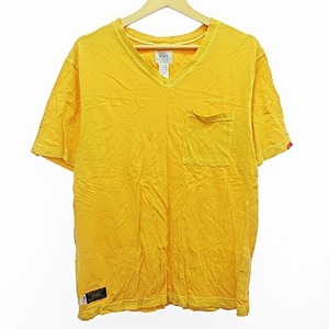 ダブルタップス WTAPS 美品 141ATDT-CSM02 Tシャツ カットソー 半袖 胸ポケット 黄色 M 0823 メンズ
