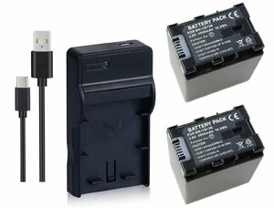 USB充電器 と バッテリー 2個セット DC96 と Victor 日本ビクター BN-VG138 互換バッテリー